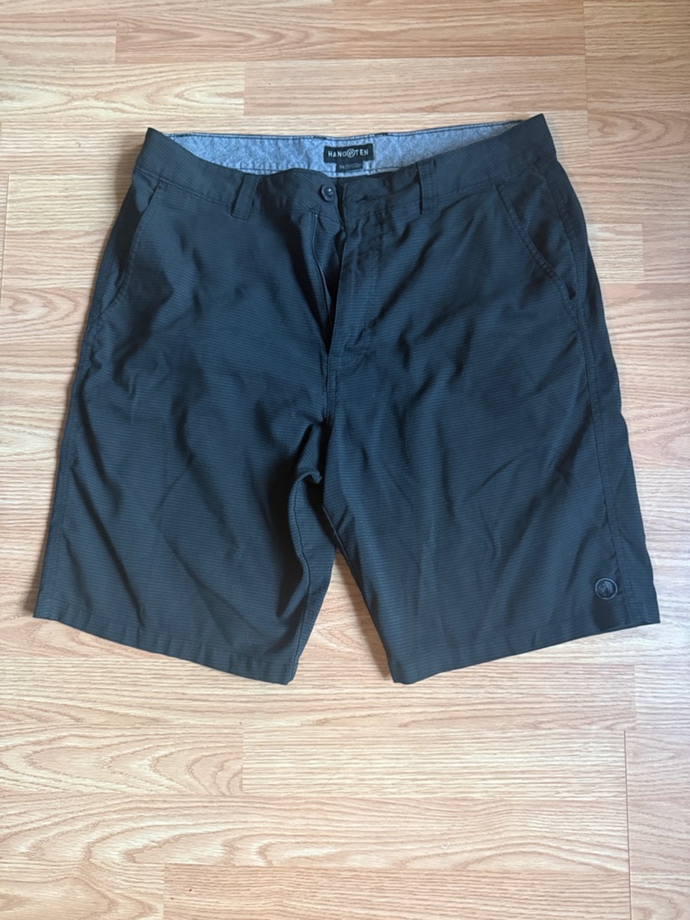 Hang Ten Men's Flat Front Performance Shorts - Black